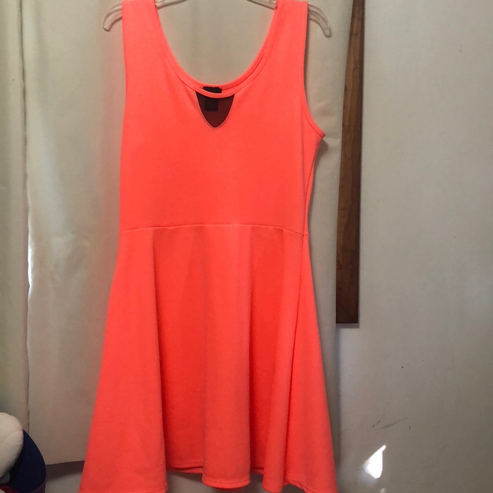 Neon coral dress, never worn